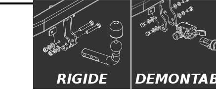 Attelage fixes rigide faisceau 13 broches pour FIAT DOBLO 2001-2009 223 Fourgon